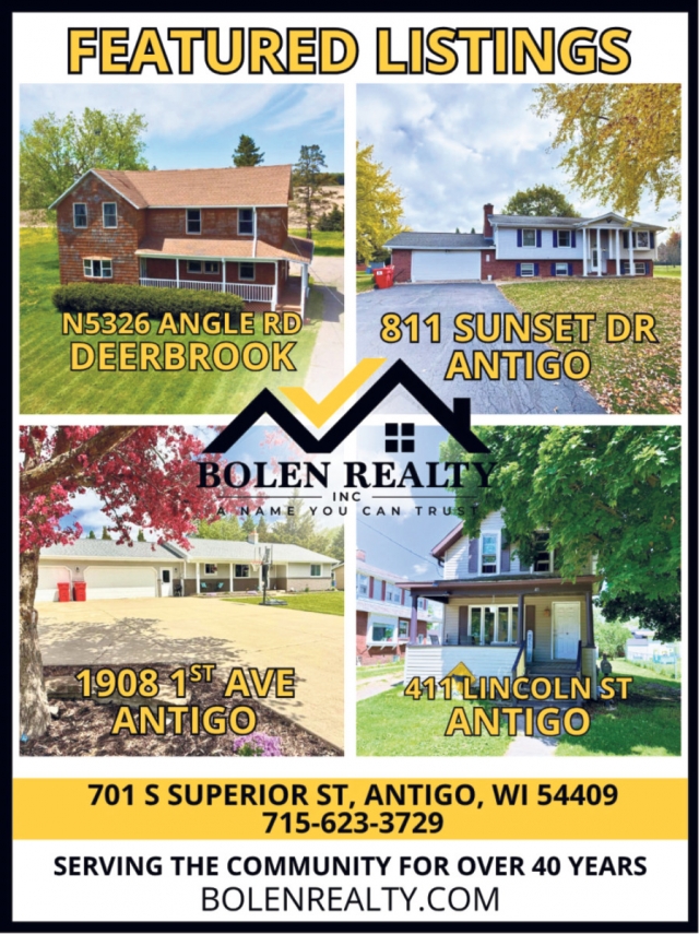 Featured Listings, Bolen Realty, Antigo, WI