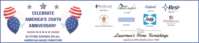 Celebrate America's 250th Anniversary, Lauerman's Home Furnishing, Marinette, WI