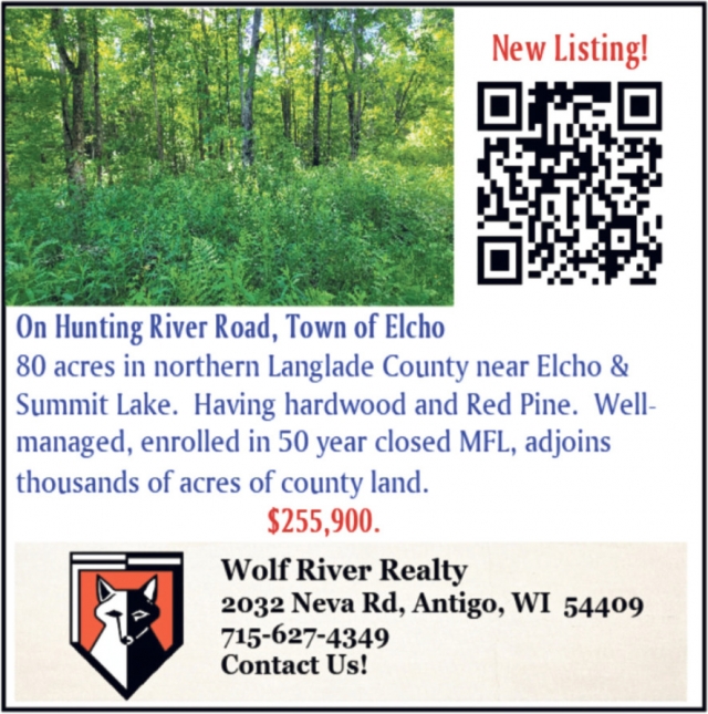 New Listing, Wolf River Realty, Antigo, WI