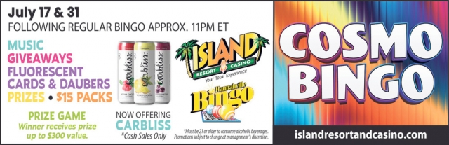 Cosmo Bingo, Island Resort & Casino, Harris, MI