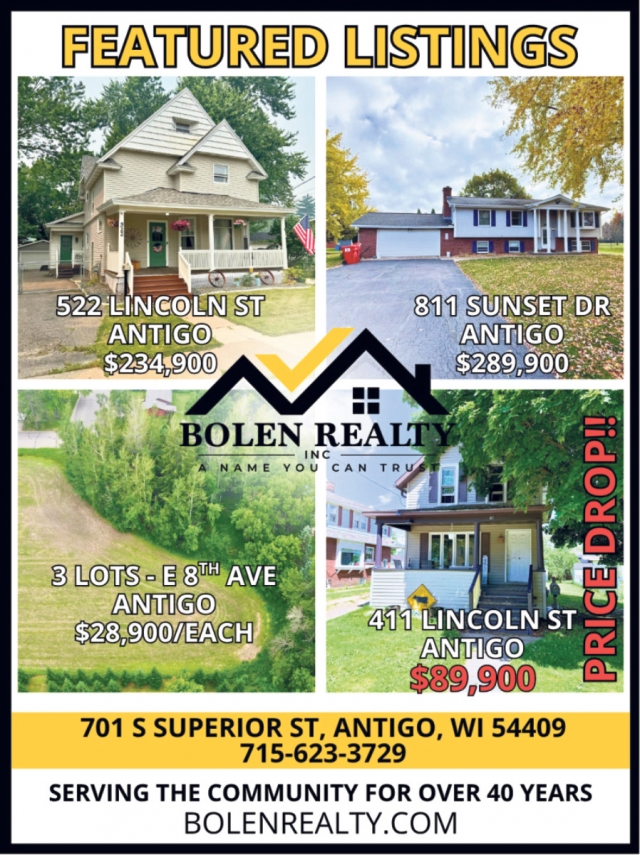 Featured Listings!, Bolen Realty, Antigo, WI