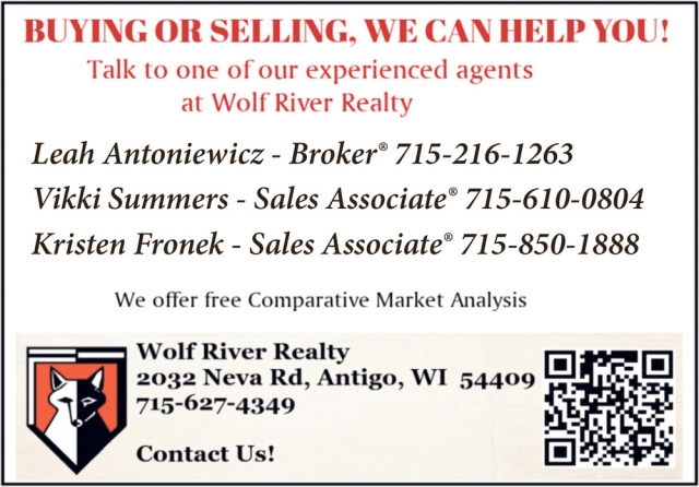 Buying Or Selling We Can Help You!, Wolf River Realty, Antigo, WI