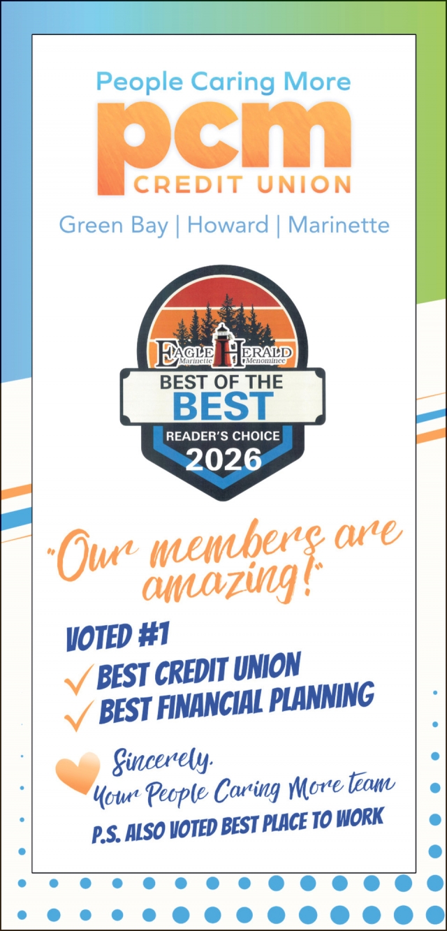 Voted #1 Best Credit Union, PCM Credit Union, Green Bay, WI