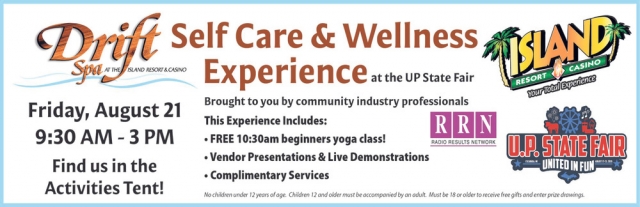 Self Care & Wellness Experience, Island Resort & Casino, Harris, MI