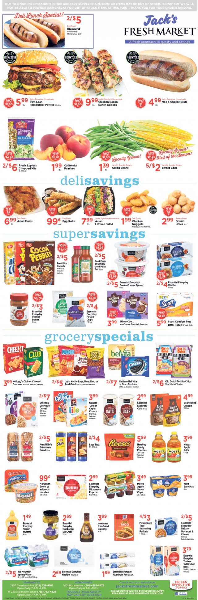 A Fresh Approach To Quality And Savings, Jack's Fresh Market, Menominee, MI