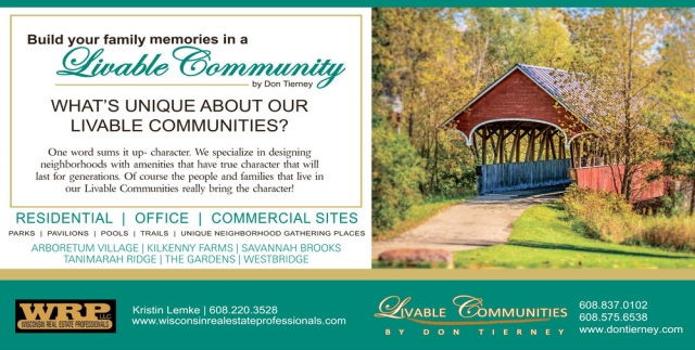 Livable Community, Livable Communities by Don Tierney, De Forest, WI