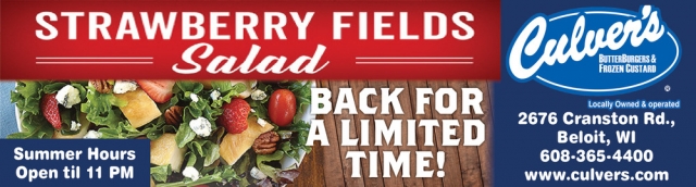 Back for Limited Time, Culver's of Beloit, Beloit, WI