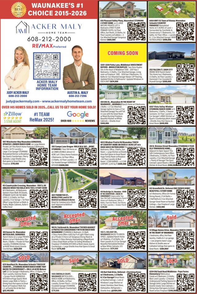 Real Estate Listings  , Re/Max - Judy Acker Maly, Waunakee, WI
