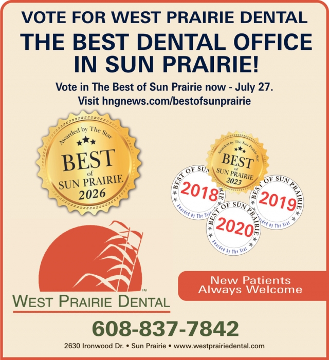 Best Dental Office, West Prairie Dental, Sun Prairie, WI