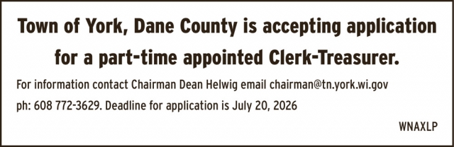 Clerk Treasurer, Town of York