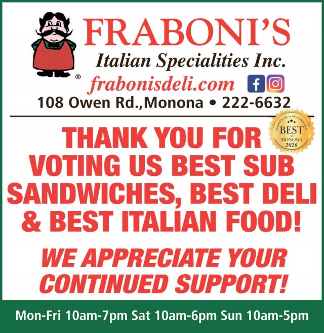 Best Sub Sandwiches, Fraboni's Italian Specialties & Delicatessen, Inc, Madison, WI