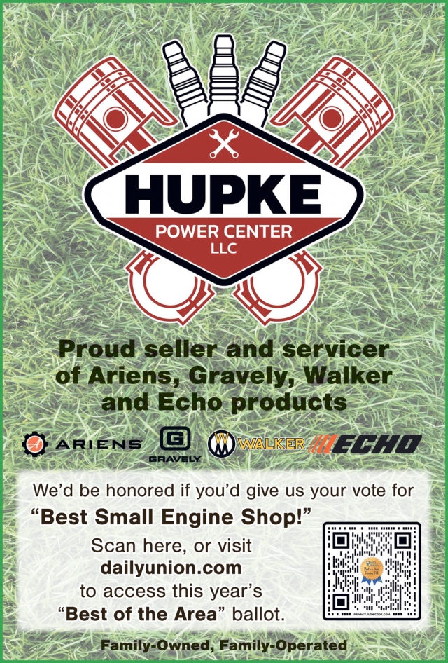 Best Small Engine Shop, Hupke Power Center LLC, Fort Atkinson, WI