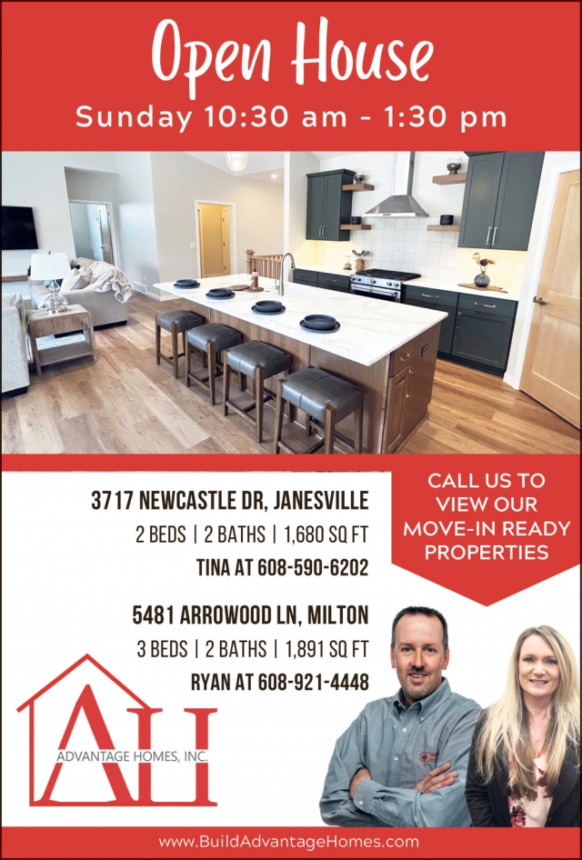 Open House!, Advantage Homes Inc., Janesville, WI