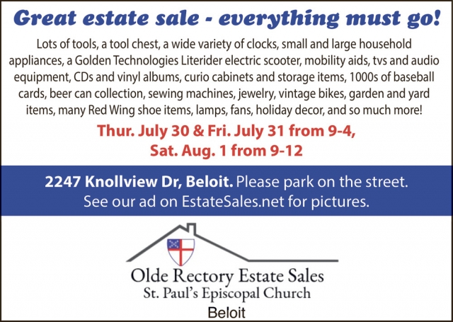 Great Estate Sale, St. Paul's Episcopal Church, Watertown, WI