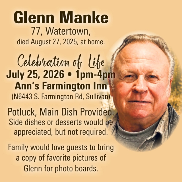 Celebration of Life, Glenn Manke Celebration of Life