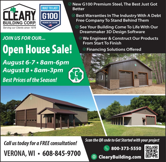 Open House Sale!, Cleary Building Corp.