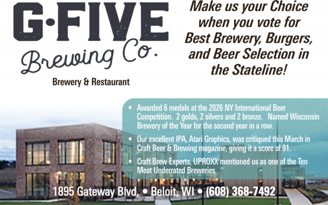 Best Brewery, G5 Brewing Company, Beloit, WI