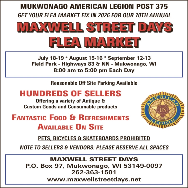 Maxwell Street Days Flea Market, Mukwonago American Legion Post 375, Mukwonago, WI