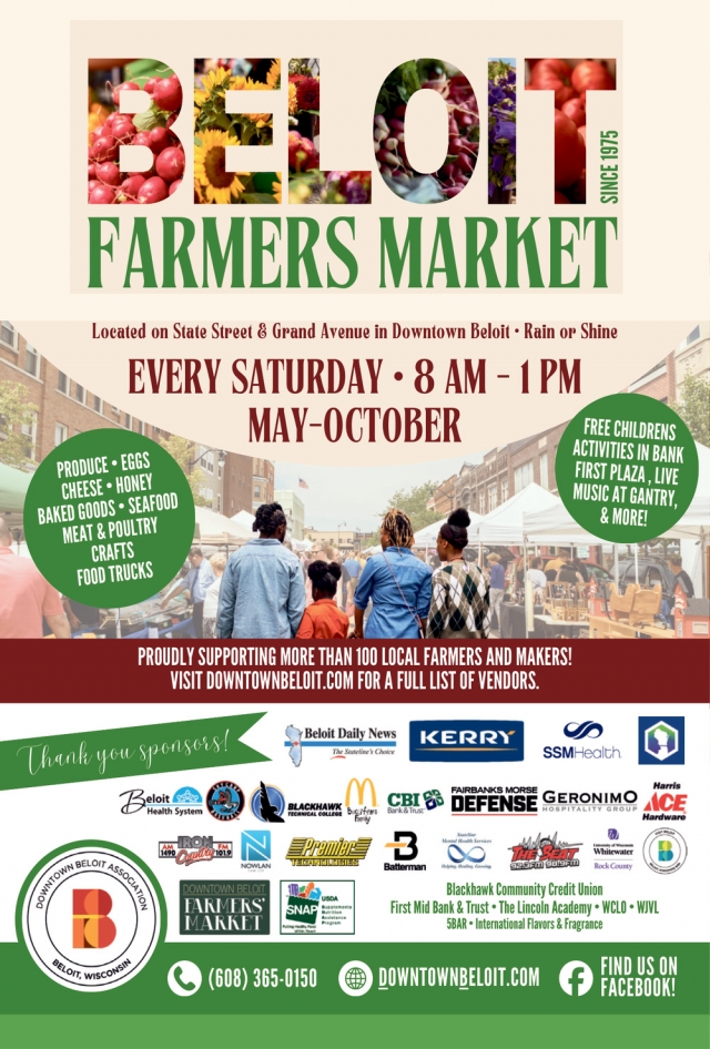 Beloit Farmers Market, Downtown Beloit Association, Beloit, WI