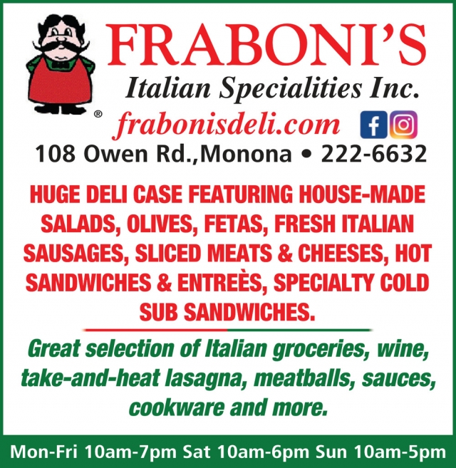 Huge Deli Case Featuring House-Made Salads, Fraboni's Italian Specialties & Delicatessen, Inc, Madison, WI