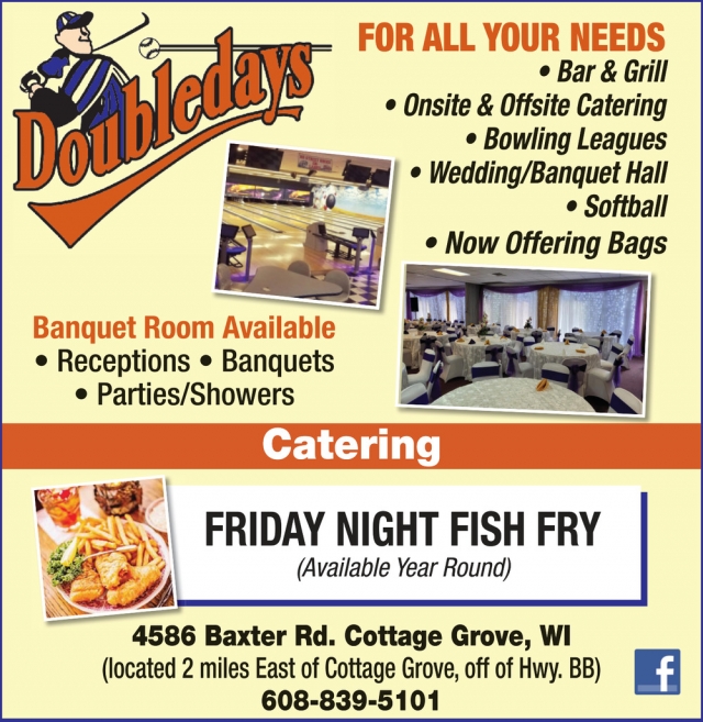 Banquet Room Available, Doubledays , Cottage Grove, WI
