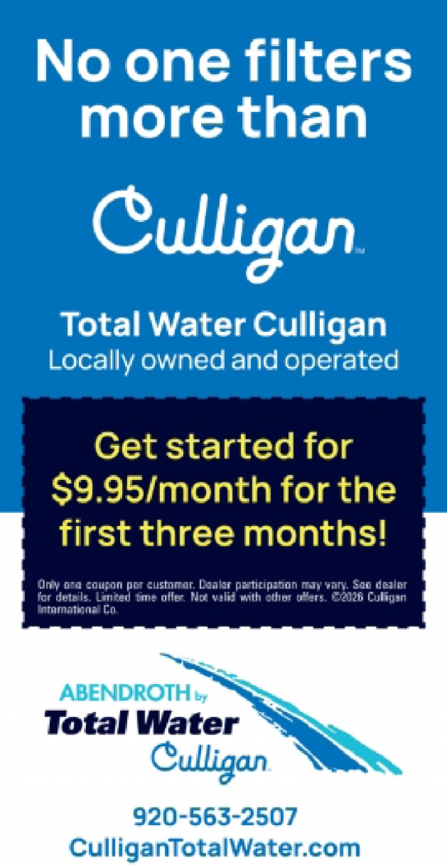 No One Filters More than Culligan, Culligan Water of Lake Mills, Lake Mills, WI