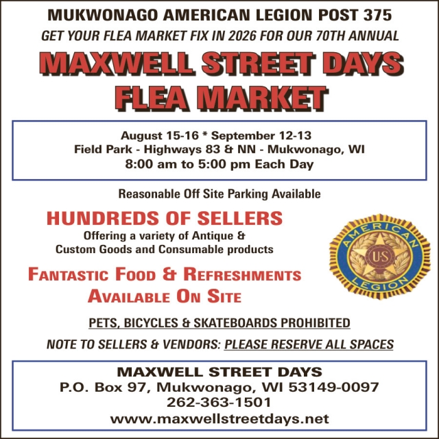 Maxwell Street Days Flea Market, Mukwonago American Legion Post 375, Mukwonago, WI
