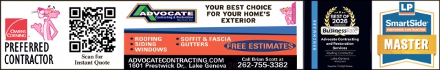 Your Best Choice For Your Home's Exterior, Advocate Contracting & Restoration Services, Inc, Lake Geneva, WI