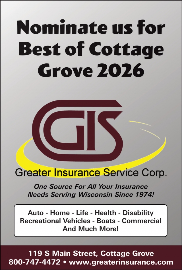 Nominate Us, Great Insurance Service of Cottage Grove, Cottage Grove, WI
