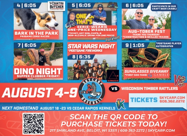 Event Schedule, Beloit Snappers, Beloit, WI