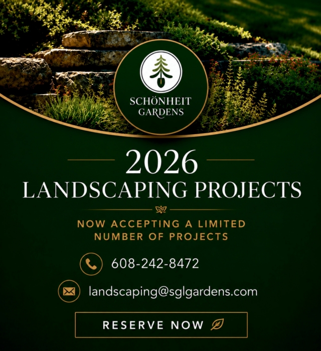2026 Landscaping Projects, Schonheit Gardens Landscaping Inc., Sun Prairie, WI