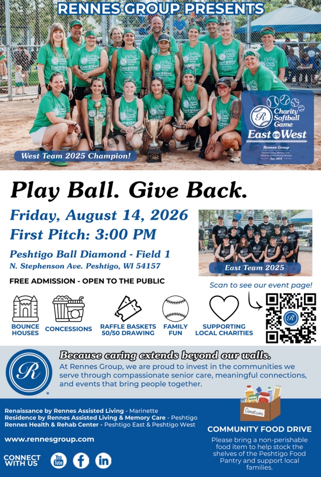 Play Ball. Give Back., Renaissance by Rennes, Marinette, WI