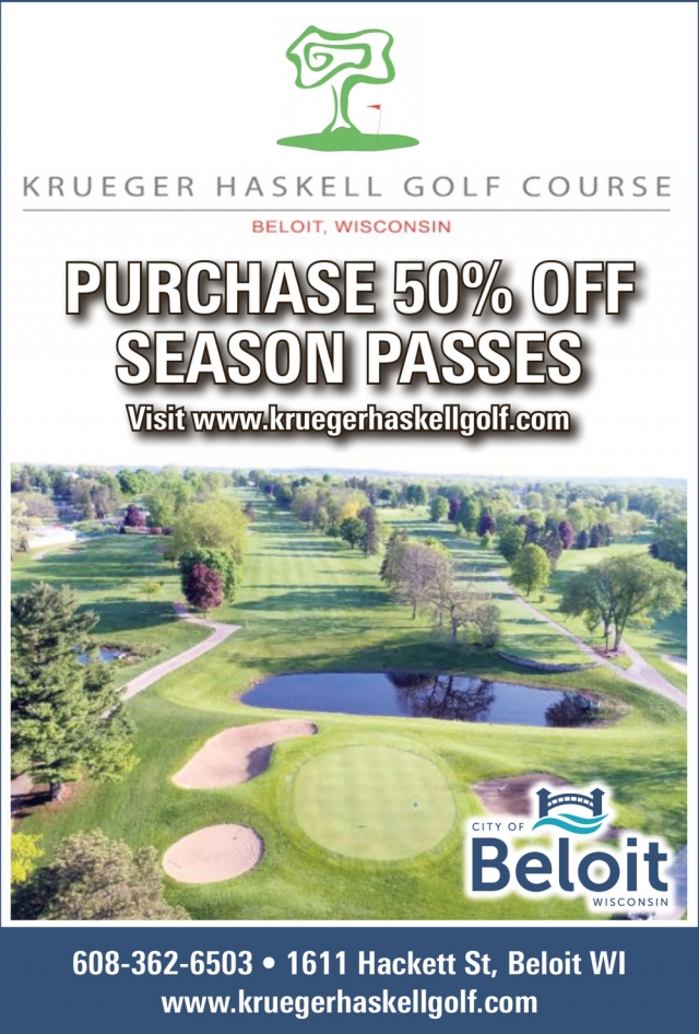 Purchase 50% Off Season Passes, Krueger-Haskell Golf Course, Beloit, WI