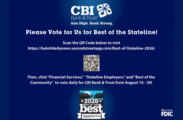 Please Vote For Us!, CBI Bank & Trust