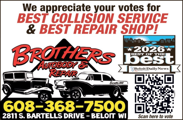 We Appreciate Your Votes, Brothers Auto & Repair, Beloit, WI