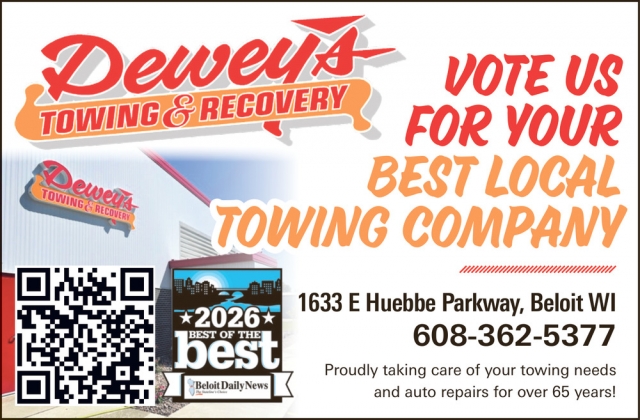 Vote Us for Your Best Local Towing Company, Deweys Towing & Recovery, South Beloit, IL