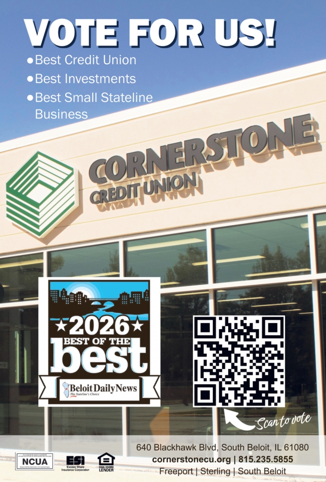 Vote For Us, Cornerstone Credit Union, Freeport, IL