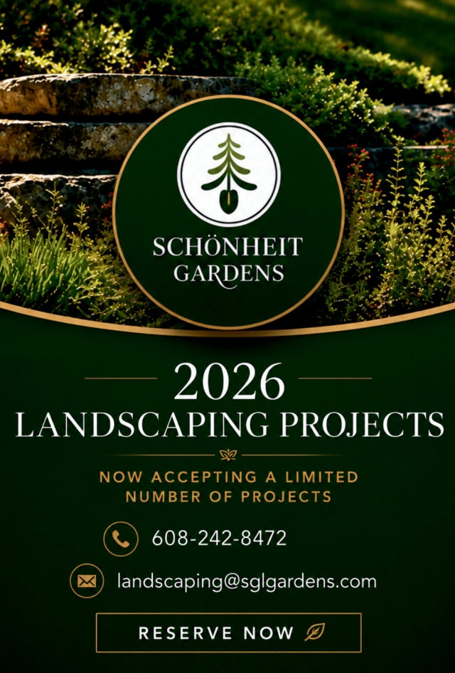 2026 Landscaping Projects, Schonheit Gardens Landscaping Inc., Sun Prairie, WI