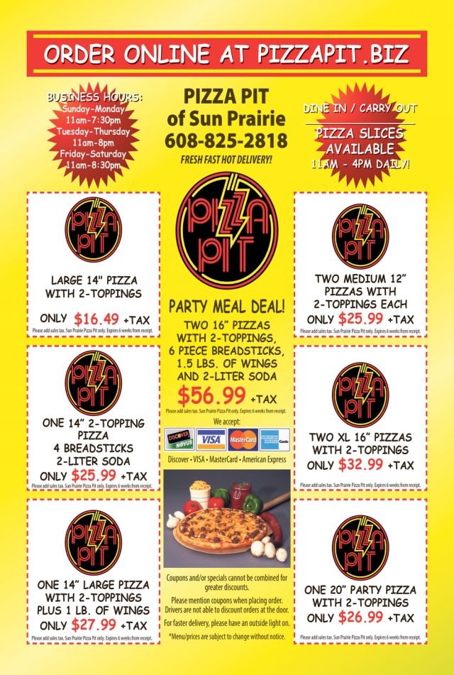 Fresh Fast Hot Delivery!, Pizza Pit, Madison, WI