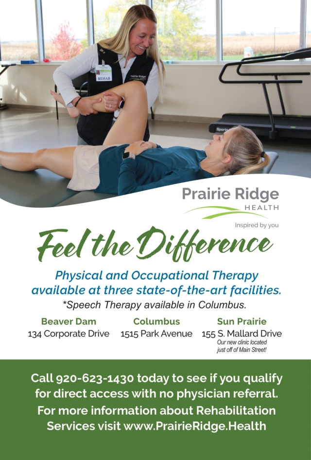 Feel the Difference, Prairie Ridge Health Clinic, Columbus, WI