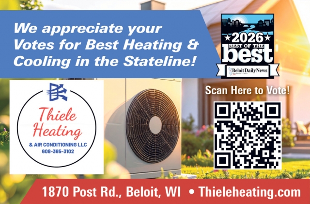 We Appreciate Your Votes, Thiele Heating & Air Conditioning, Beloit, WI