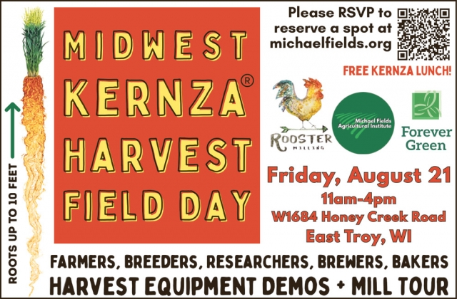 Farmers, Breeders, Researchers, Brewers, Bakers, Midwest Kernza Harvest Field Day (August 21, 2026)