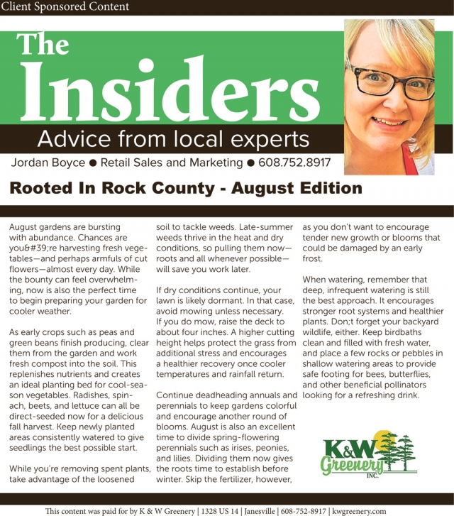 The Insiders, K&W Greenery, Janesville, WI