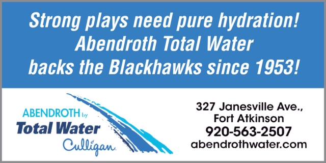 Strong Plays Need Pure Hydration!, Abendroth Water Conditioning, Fort Atkinson, WI