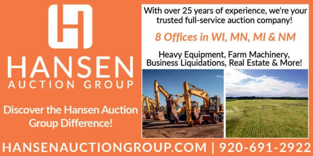 Heavy Equipment, Farm Machinery, Hansen Auction Group, Downing, WI