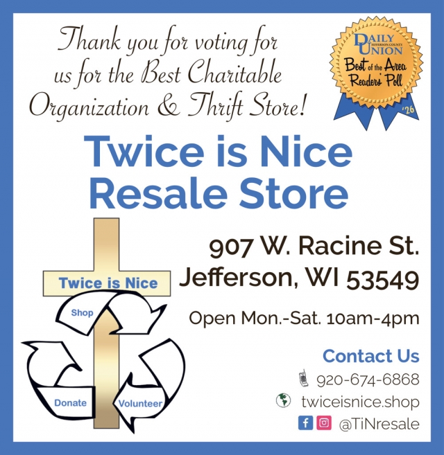 Best Charitable Organization & Thrift Store!, Twice Is Nice