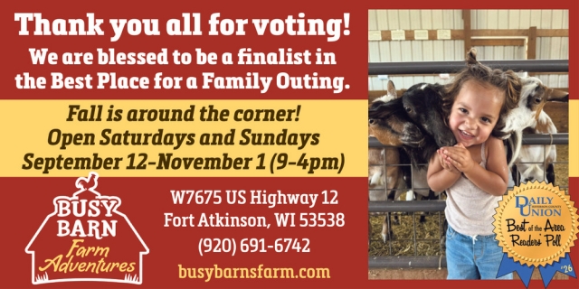 Best Place for Family Outing, Busy Barn Farm Adventures, Fort Atkinson, WI