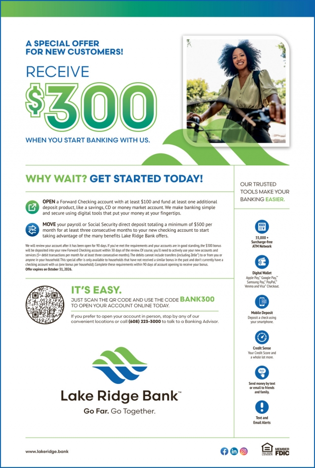 Please Nominate Us, Lake Ridge Bank, Madison, WI