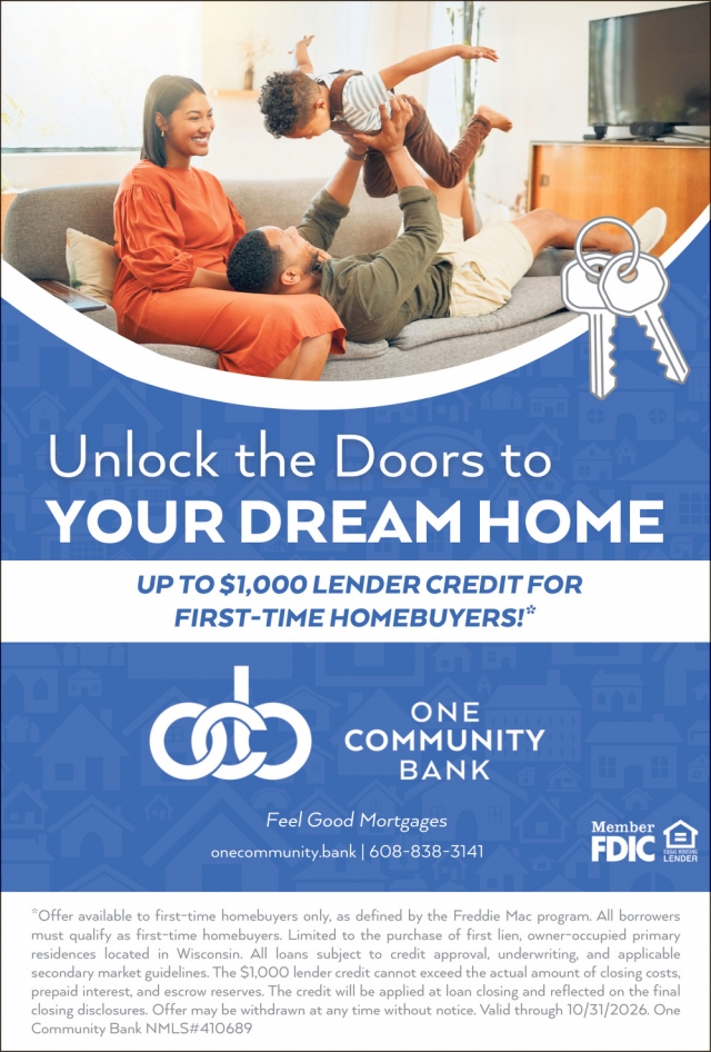 Unlock The Doors To Your Dream Home, Waunakee Community Bank, Waunakee, WI