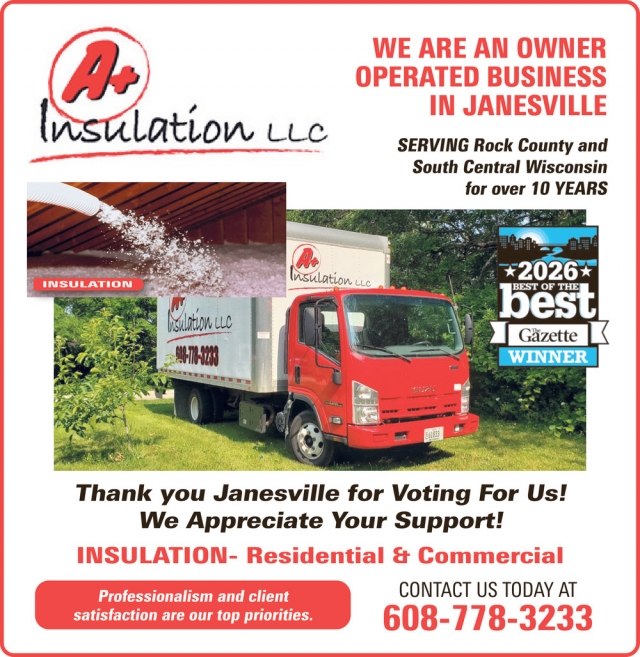 Residential & Commercial, A+ Insulation LLC, Janesville, WI